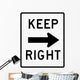 Keep Right Arrow Sign Wall Decal