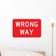 Wrong Way Sign Wall Decal