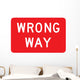 Wrong Way Sign Wall Decal
