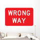 Wrong Way Sign Wall Decal