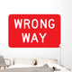 Wrong Way Sign Wall Decal
