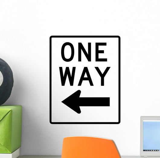 One Way to the Left Sign Wall Decal