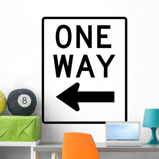 One Way to the Left Sign Wall Decal