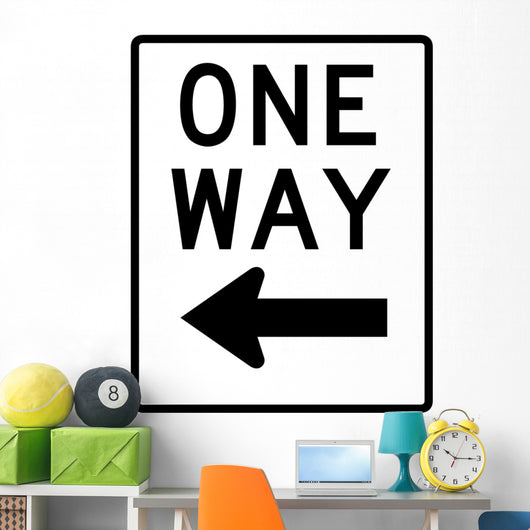 One Way to the Left Sign Wall Decal