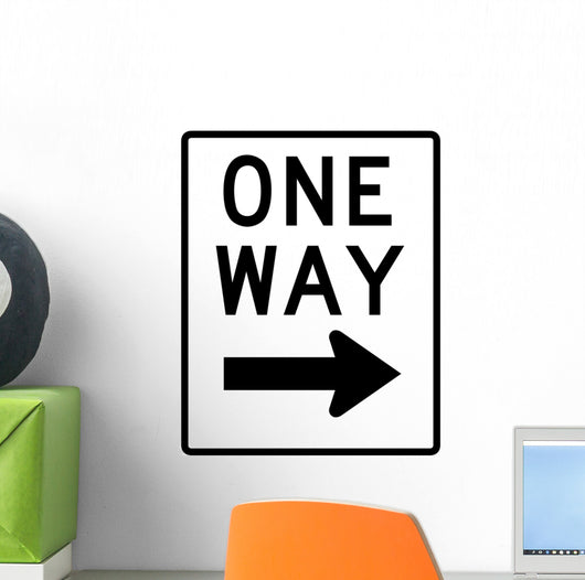One Way to the Right Sign Wall Decal