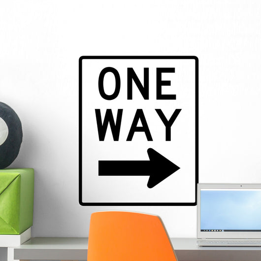 One Way to the Right Sign Wall Decal