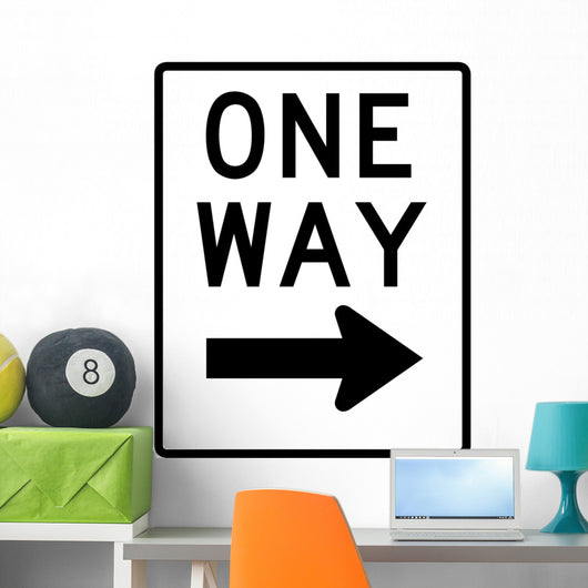 One Way to the Right Sign Wall Decal