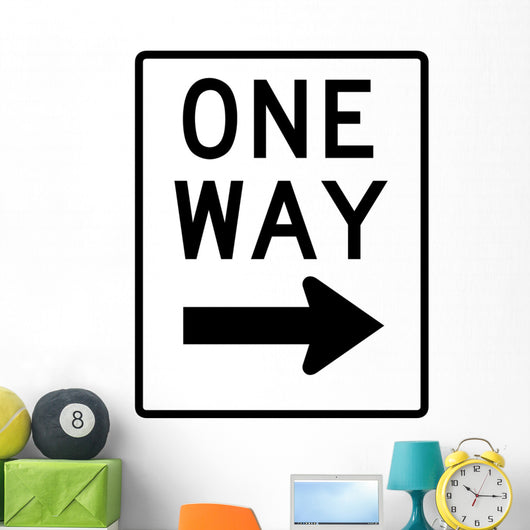 One Way to the Right Sign Wall Decal