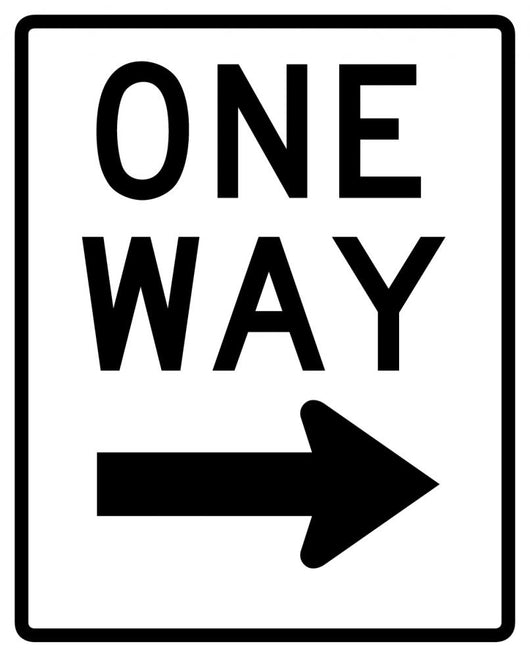 One Way to the Right Sign Wall Decal