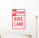 No Parking Bike Lane Wall Decal