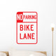 No Parking Bike Lane Wall Decal