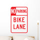 No Parking Bike Lane Wall Decal