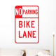 No Parking Bike Lane Wall Decal