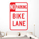 No Parking Bike Lane Wall Decal