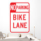 No Parking Bike Lane Wall Decal