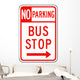 No Parking Bus Stop Wall Decal