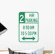 2 Hour Parking 8 Wall Decal