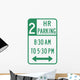 2 Hour Parking 8 Wall Decal