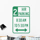 2 Hour Parking 8 Wall Decal