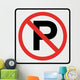 No Parking Symbol Sign Wall Decal