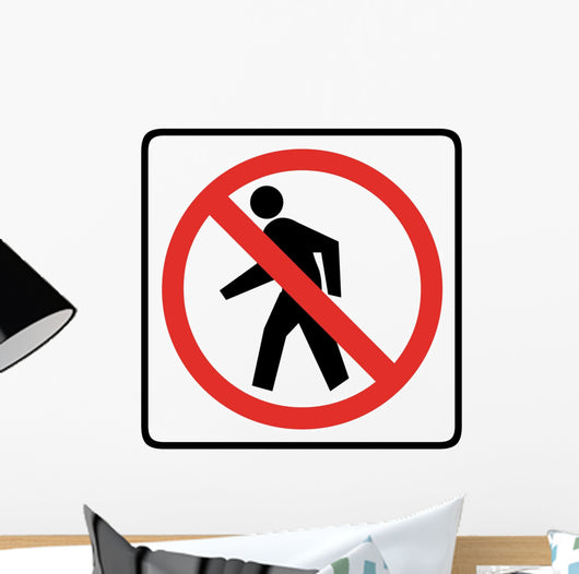 No Pedestrian Crossing Symbol Wall Decal