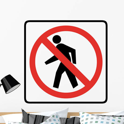 No Pedestrian Crossing Symbol Wall Decal