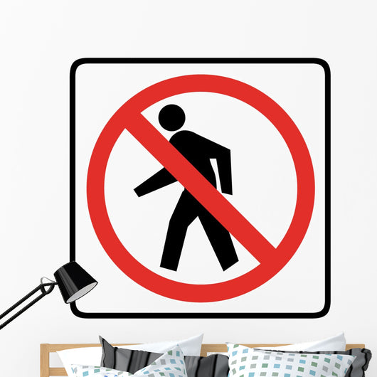 No Pedestrian Crossing Symbol Wall Decal