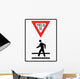 Yield to Pedestrians Sign Wall Decal