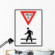 Yield to Pedestrians Sign Wall Decal
