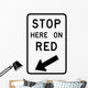Stop Here Red Sign Wall Decal