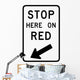 Stop Here Red Sign Wall Decal