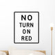 No Turn Red Sign Wall Decal