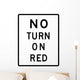 No Turn Red Sign Wall Decal