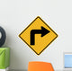 Right Turn Sign Wall Decal