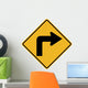 Right Turn Sign Wall Decal