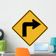 Right Turn Sign Wall Decal
