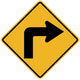 Right Turn Sign Wall Decal