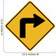 Right Turn Sign Wall Decal