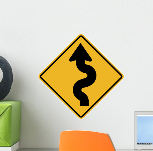 Winding Road to Right Wall Decal
