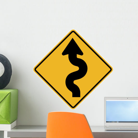 Winding Road to Right Wall Decal