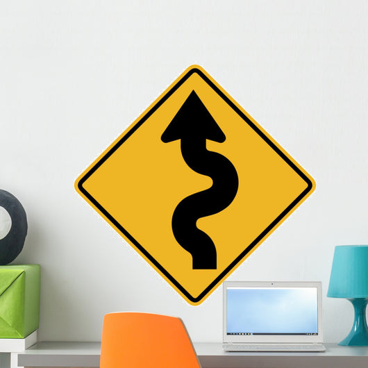 Winding Road to Right Wall Decal