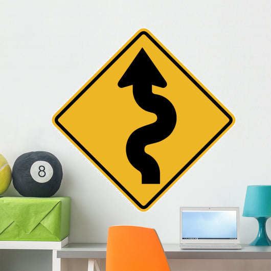 Winding Road to Right Wall Decal