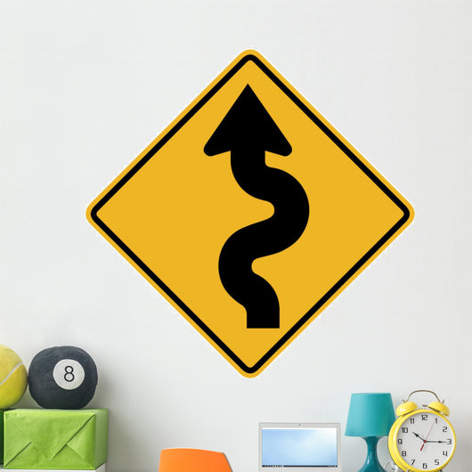 Winding Road to Right Wall Decal