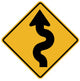 Winding Road to Right Wall Decal