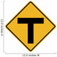 T Intersection Sign Wall Decal