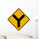 Y Intersection Sign Wall Decal