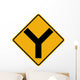 Y Intersection Sign Wall Decal