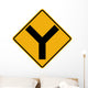 Y Intersection Sign Wall Decal