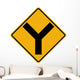 Y Intersection Sign Wall Decal