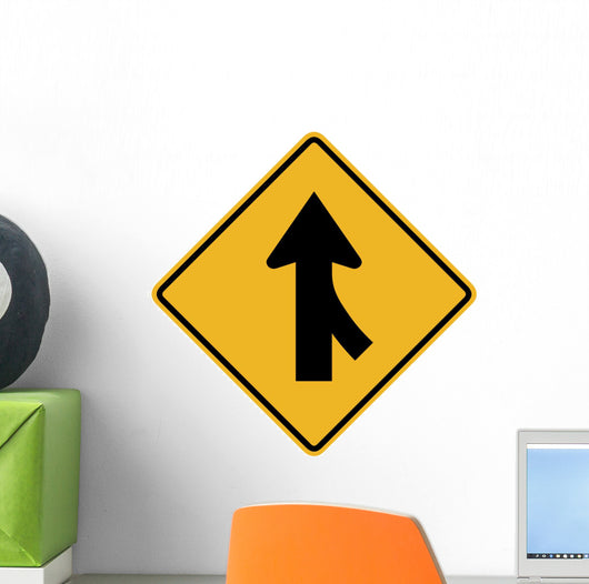 Merging Traffic from Right Wall Decal
